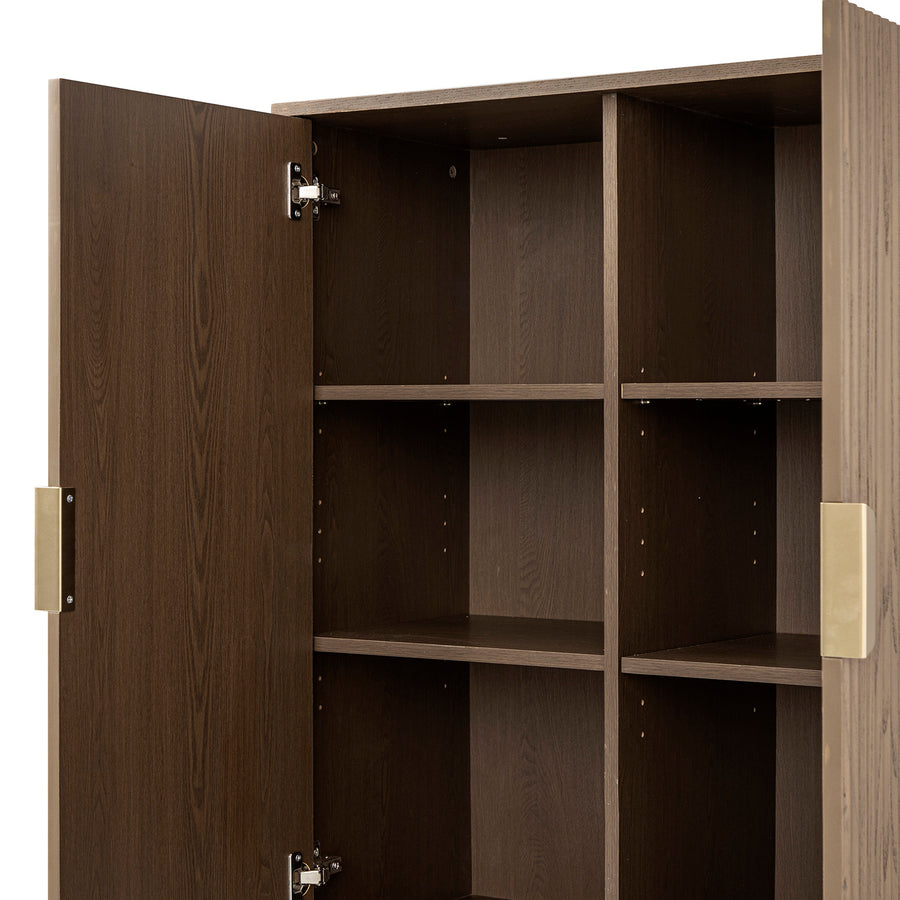 Richmond Ridged Highboard Storage Cabinet, Dark Ash