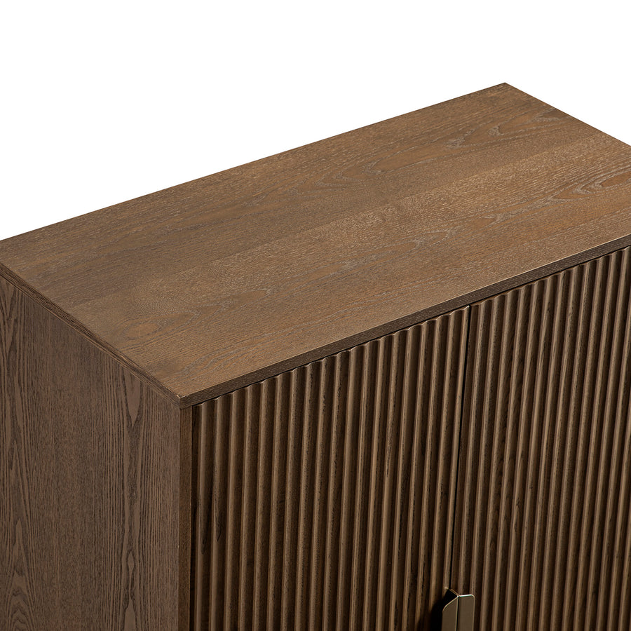 Richmond Ridged Highboard Storage Cabinet, Dark Ash