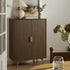 Richmond Ridged Highboard Storage Cabinet, Dark Ash - daals