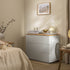 Agnes Curved Edge Chest of 3 Drawers, Dove Grey with Oak Top - daals