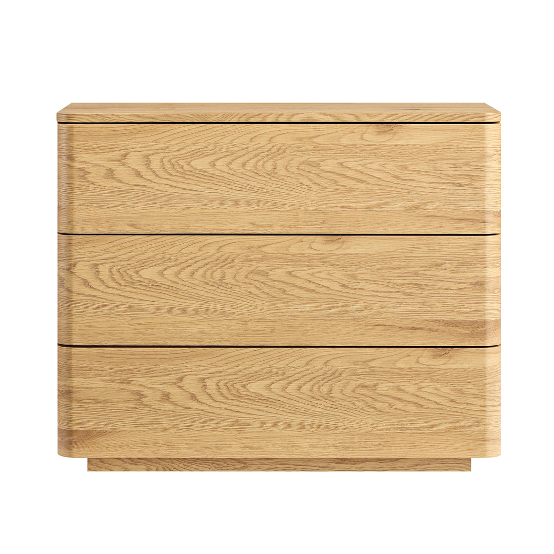 Agnes Curved Edge Chest of 3 Drawers, Natural | daals