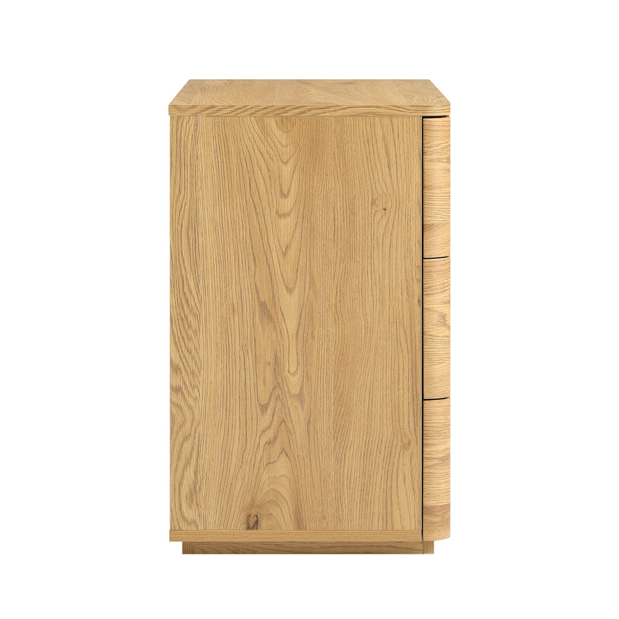 Agnes Curved Edge Chest of 3 Drawers, Natural