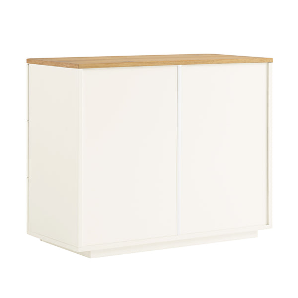 Agnes Curved Edge Chest of 3 Drawers, White