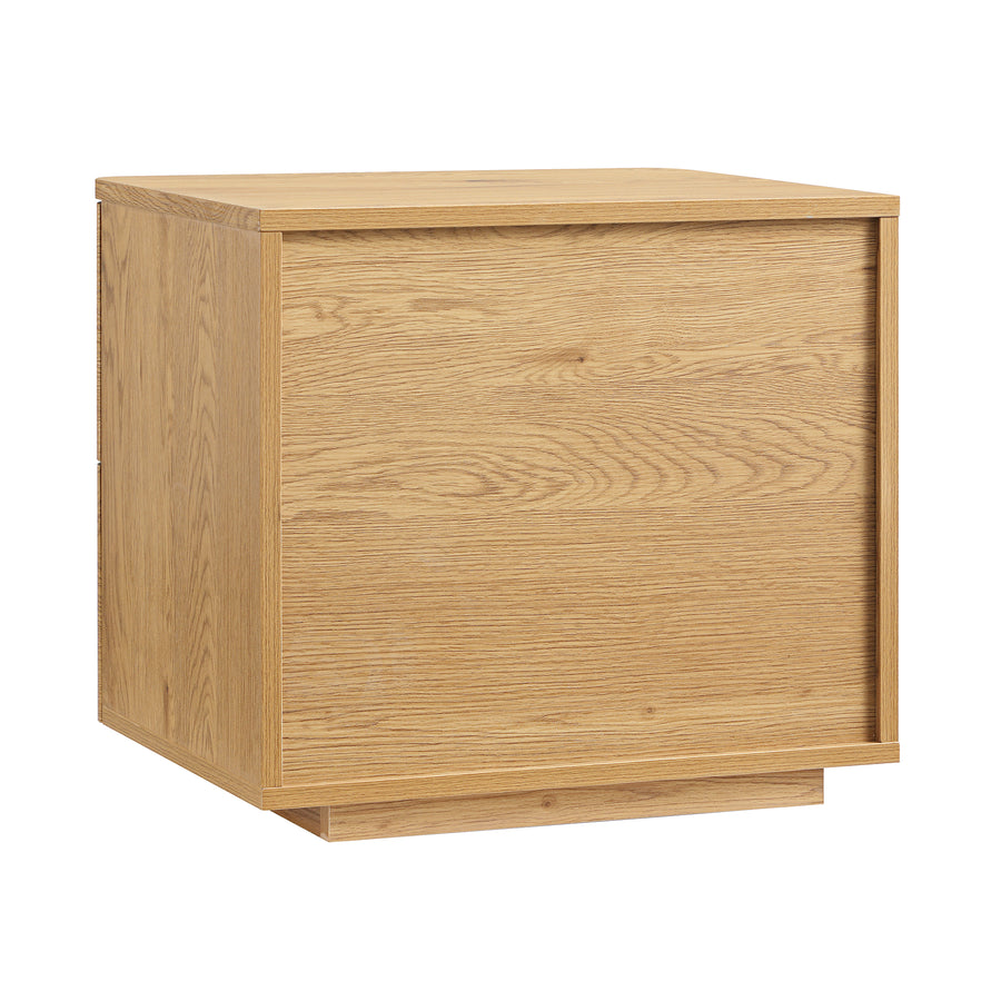 Agnes Curved Edge 2 Drawer Bedside Table, Natural