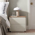 Agnes Curved Edge 2 Drawer Bedside Table, White - daals