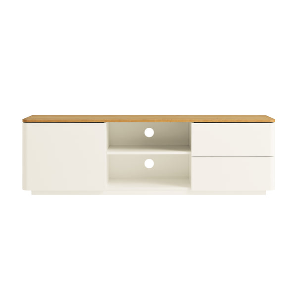 Agnes Curved Edge 150cm Wide TV Unit, White