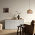 Agnes Curved Edge 150cm Wide Sideboard, Dove Grey with Oak Top - daals