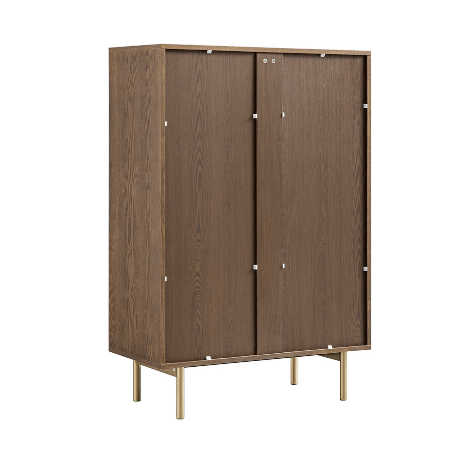 Richmond Ridged Chest of 5 Drawers, Dark Ash