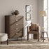 Richmond Ridged Chest of 5 Drawers, Dark Ash - daals