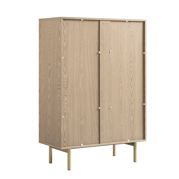 Richmond Ridged Chest of 5 Drawers, Light Ash