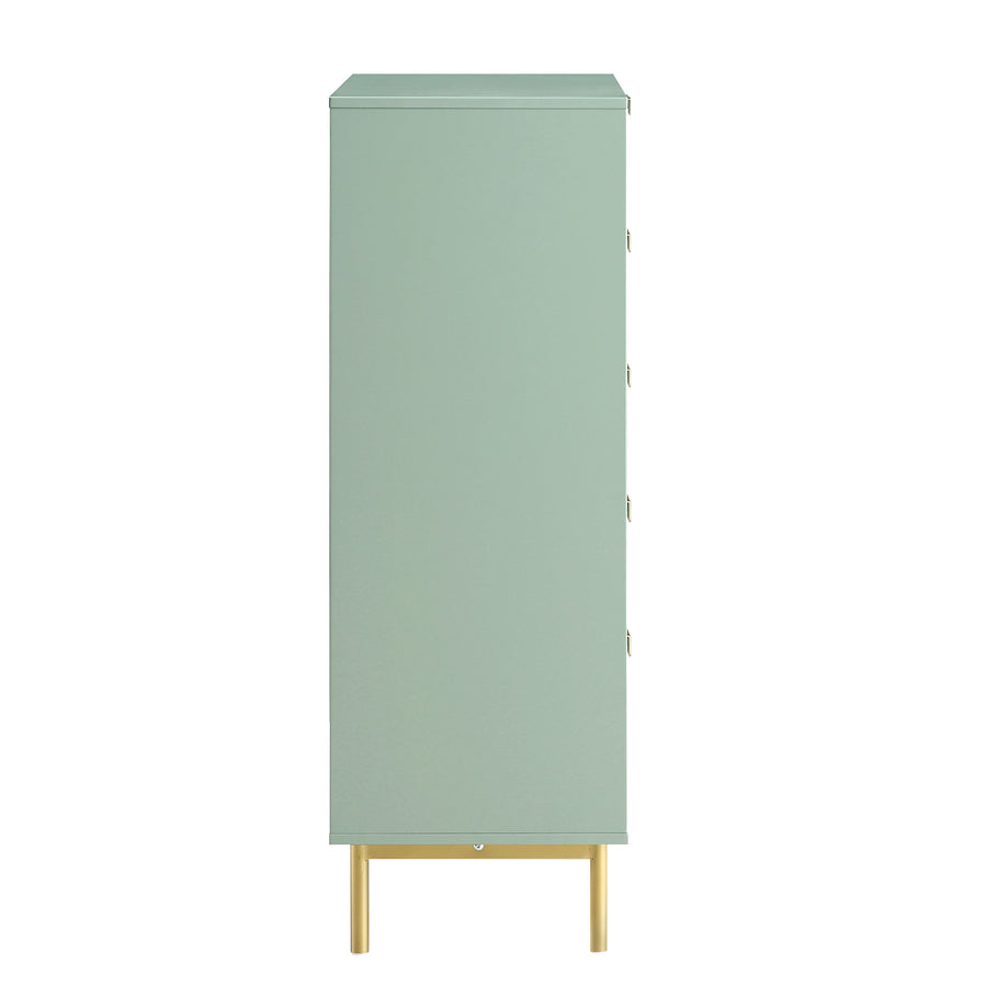 Richmond Ridged Chest of 5 Drawers, Matte Sage Green
