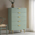 Richmond Ridged Chest of 5 Drawers, Matte Sage Green - daals
