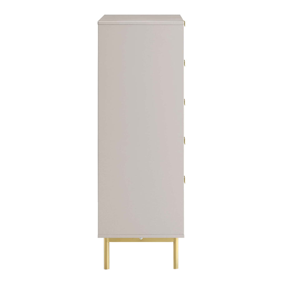 Richmond Ridged Chest of 5 Drawers, Matte Taupe