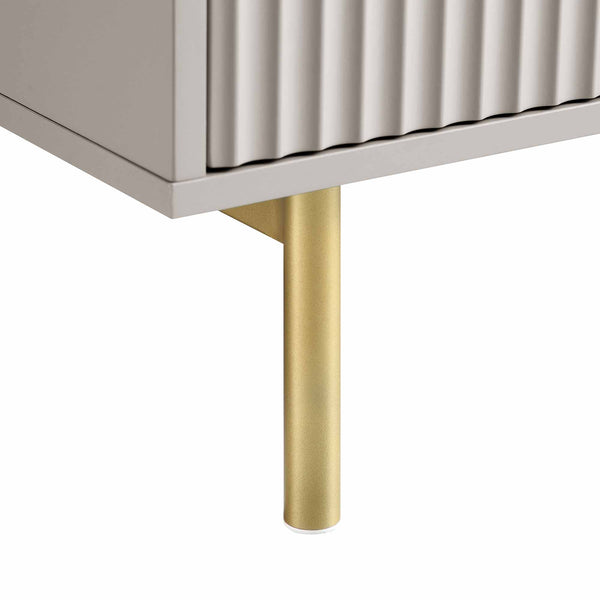 Richmond Ridged Chest of 5 Drawers, Matte Taupe