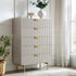 Richmond Ridged Chest of 5 Drawers, Matte Taupe - daals