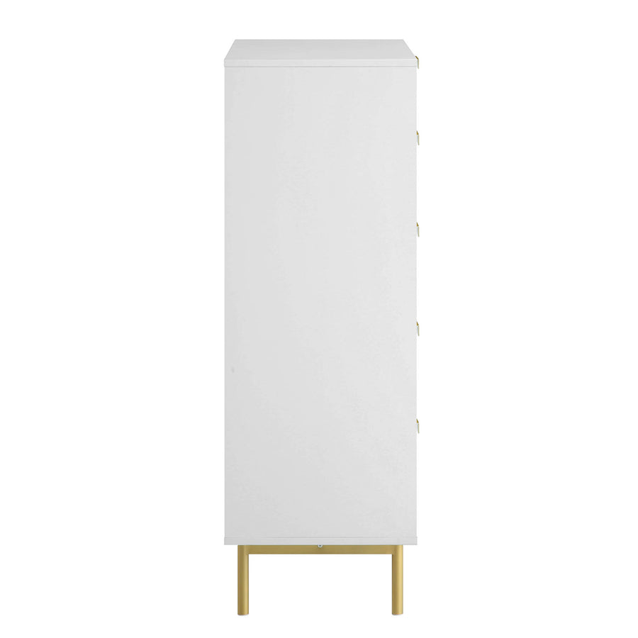 Richmond Ridged Chest of 5 Drawers, Matte White