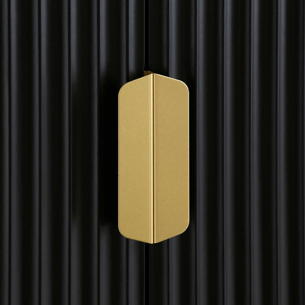 Richmond Ridged Double Wardrobe with Drawer, Matte Black