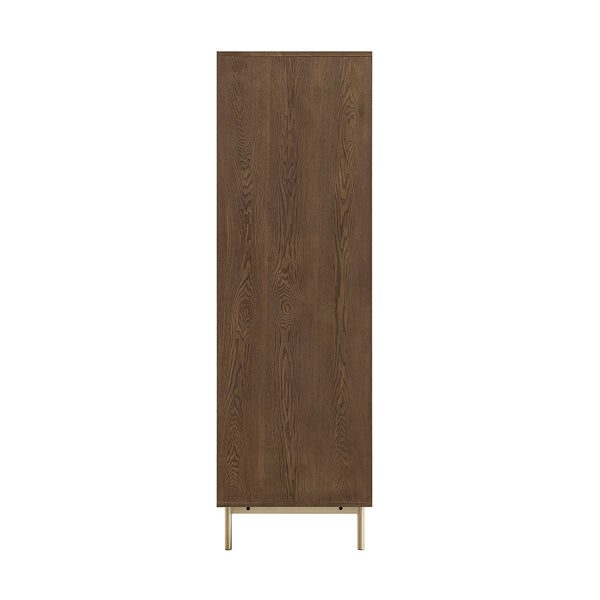 Richmond Ridged Double Wardrobe with Drawer, Dark Ash
