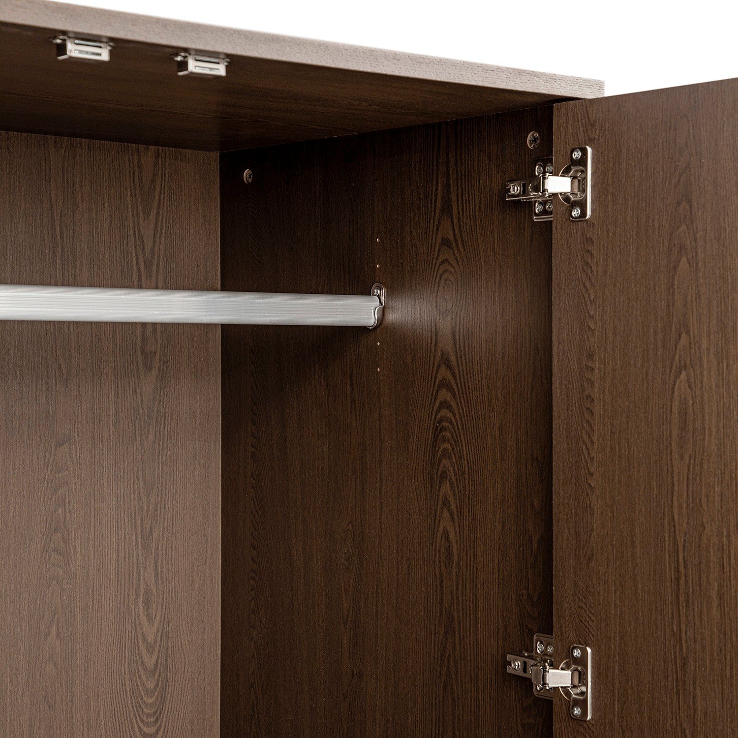 Richmond Ridged Double Wardrobe with Drawer, Dark Ash
