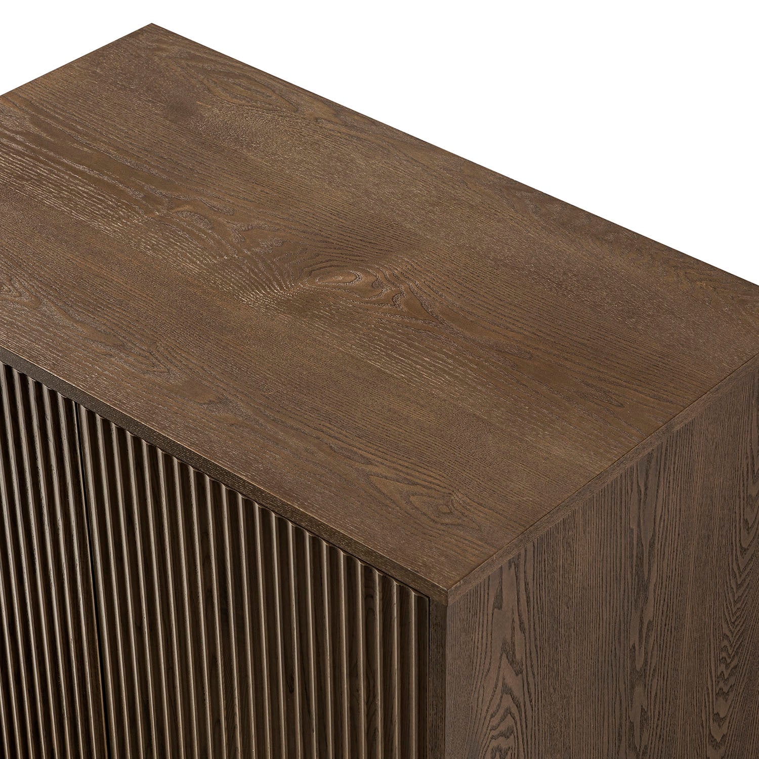 Richmond Ridged Double Wardrobe with Drawer, Dark Ash