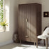 Richmond Ridged Double Wardrobe with Drawer, Dark Ash - daals