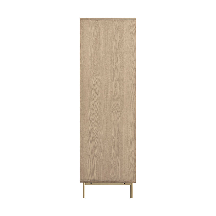 Richmond Ridged Double Wardrobe with Drawer, Light Ash