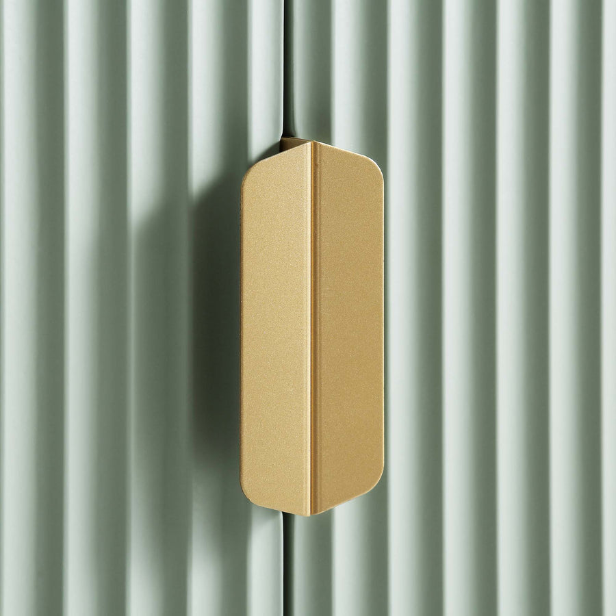 Richmond Ridged Double Wardrobe with Drawer, Matte Sage Green