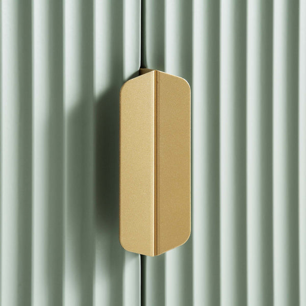 Richmond Ridged Double Wardrobe with Drawer, Matte Sage Green