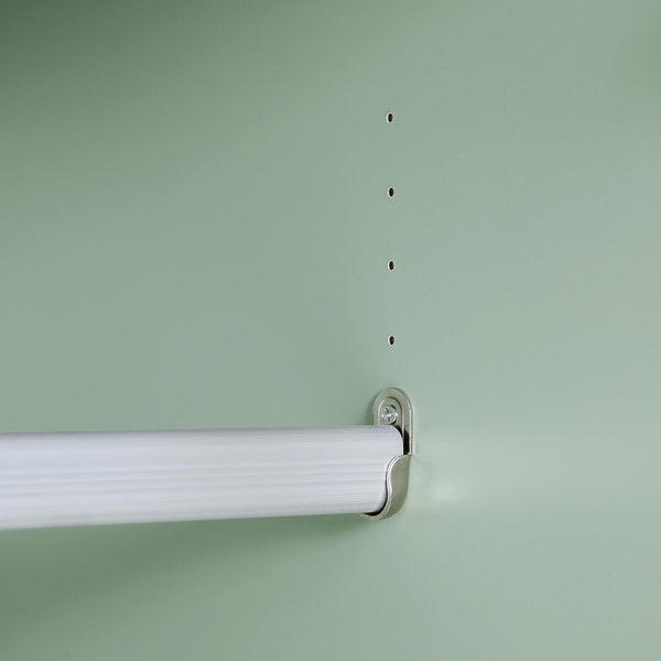 Richmond Ridged Double Wardrobe with Drawer, Matte Sage Green