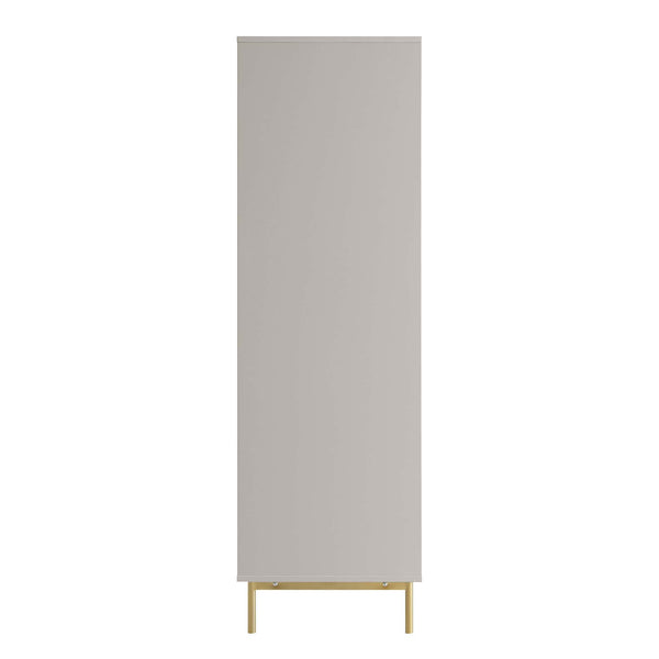 Richmond Ridged Double Wardrobe with Drawer, Matte Taupe
