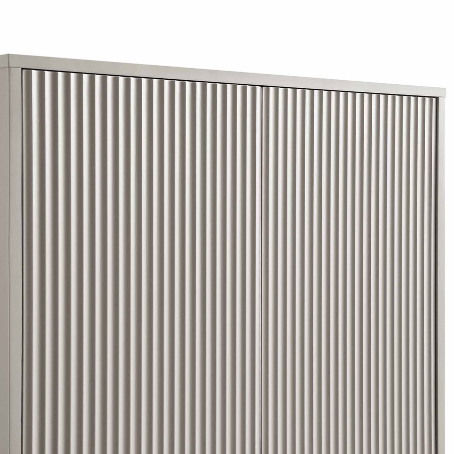 Richmond Ridged Double Wardrobe with Drawer, Matte Taupe