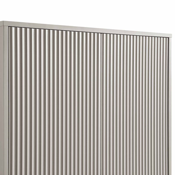 Richmond Ridged Double Wardrobe with Drawer, Matte Taupe