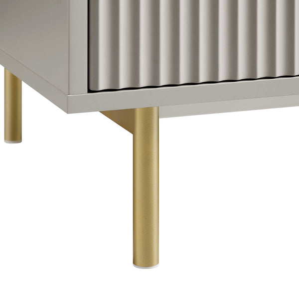 Richmond Ridged Double Wardrobe with Drawer, Matte Taupe