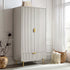 Richmond Ridged Double Wardrobe with Drawer, Matte Taupe - daals