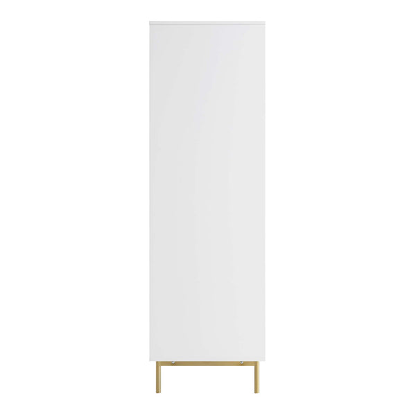 Richmond Ridged Double Wardrobe with Drawer, Matte White