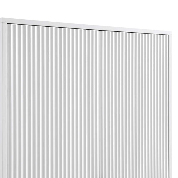 Richmond Ridged Double Wardrobe with Drawer, Matte White