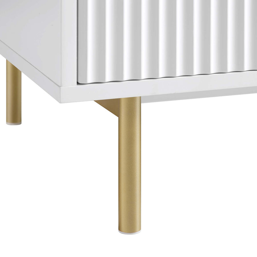 Richmond Ridged Double Wardrobe with Drawer, Matte White