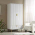 Richmond Ridged Double Wardrobe with Drawer, Matte White - daals