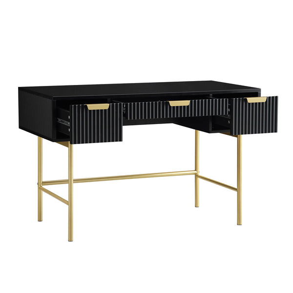 Richmond Ridged Dressing Table, Matte Black