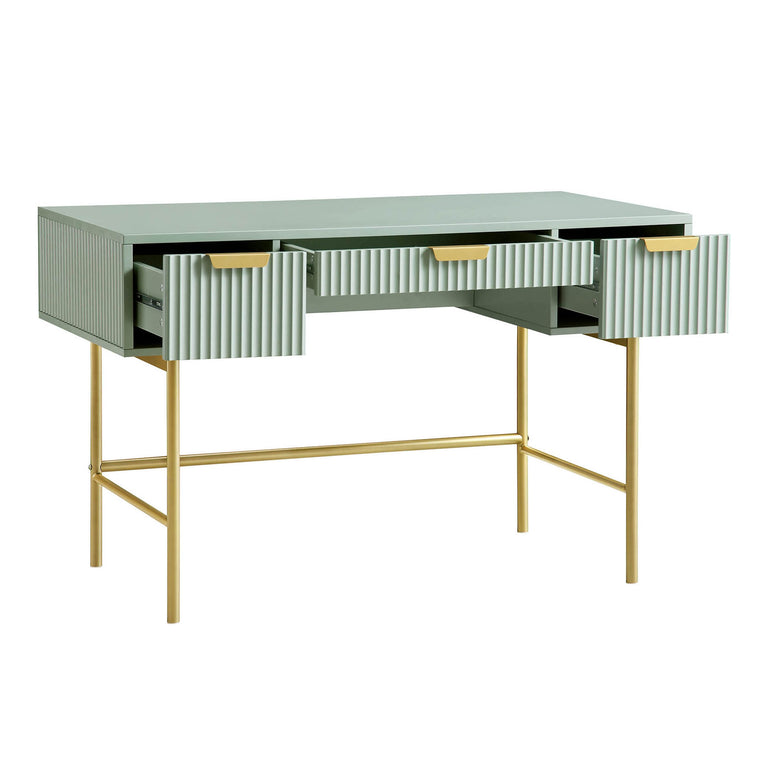 Richmond Ridged Dressing Table, Matte Sage Green | daals