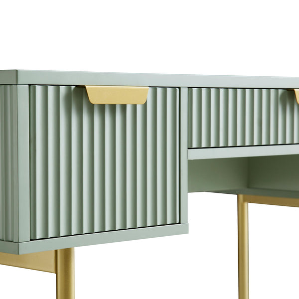 Richmond Ridged Dressing Table, Matte Sage Green