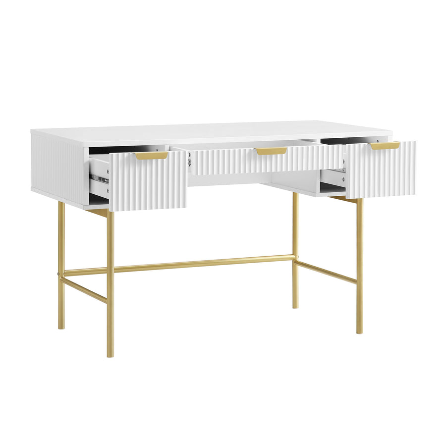 Richmond Ridged Dressing Table, Matte White