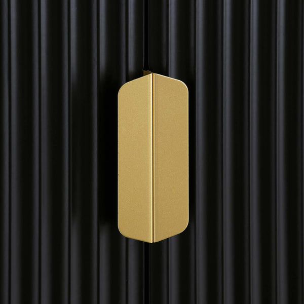 Richmond Ridged Tall Bookcase with Doors, Matte Black