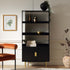 Richmond Ridged Tall Bookcase with Doors, Matte Black - daals