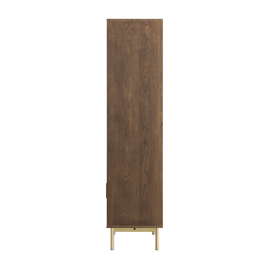Richmond Ridged Tall Bookcase with Doors, Dark Ash