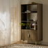Richmond Ridged Tall Bookcase with Doors, Dark Ash - daals