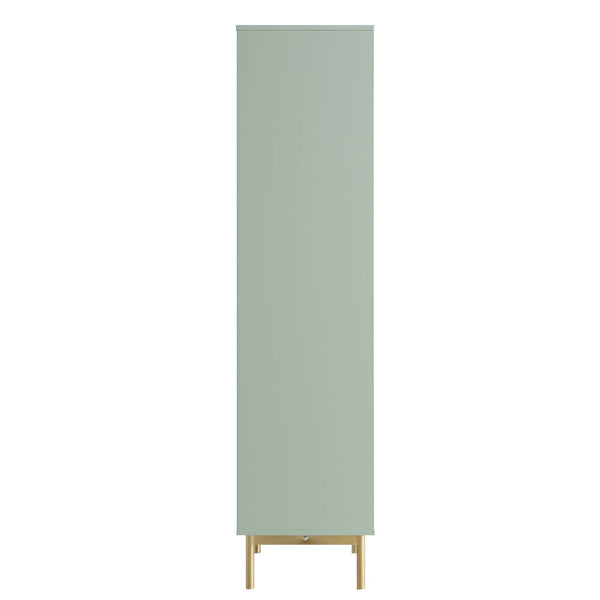 Richmond Ridged Tall Bookcase with Doors, Matte Sage Green