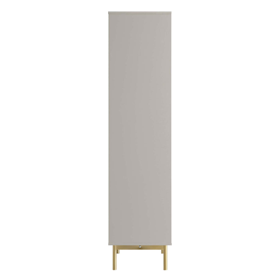 Richmond Ridged Tall Bookcase with Doors, Matte Taupe