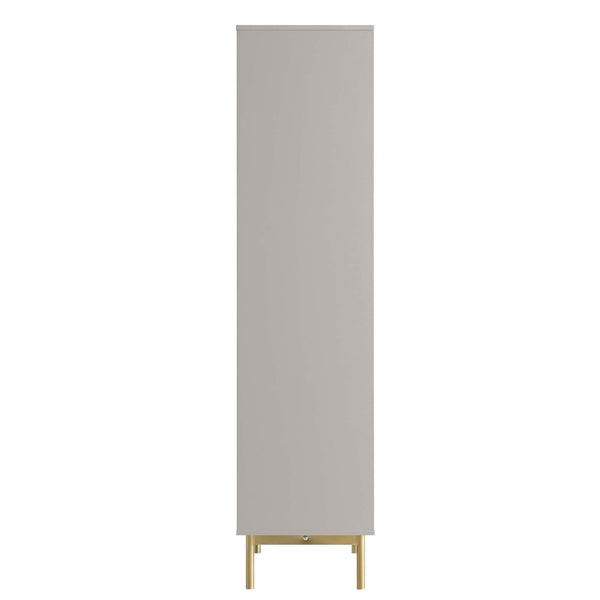 Richmond Ridged Tall Bookcase with Doors, Matte Taupe