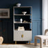 Richmond Ridged Tall Bookcase with Doors, Matte Taupe - daals